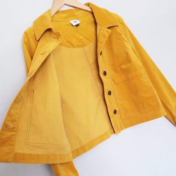 Cabi 3909 Citizen Jacket S Micro Corduroy Cord Marigold Mustard Yellow Pockets - Picture 13 of 16